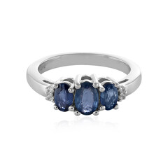 Anillo en plata con Zafiro azul