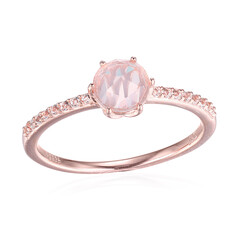 Anillo en plata con Cuarzo rosa