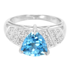 Anillo en plata con Topacio azul cielo
