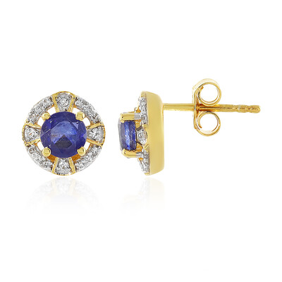 Pendientes en plata con Zafiro azul de Madagascar