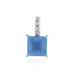 Colgante en plata con Calcedonia azul