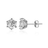 Pendientes en plata con Topacio blanco