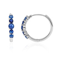 Pendientes en plata con Zafiro azul de Madagascar