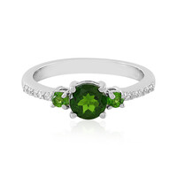 Anillo en plata con Diópsido de Rusia