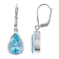 Pendientes en plata con Topacio azul cielo