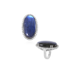 Anillo en plata con Labradorita
