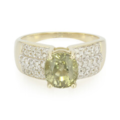 Anillo en oro con Turmalina cuprífera