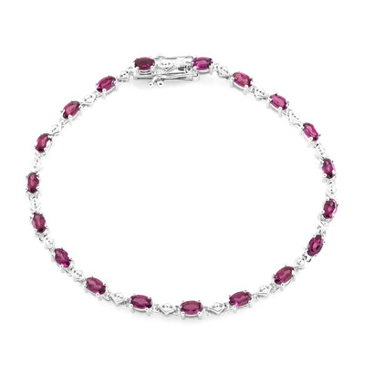 Brazalete en plata con Rodolita