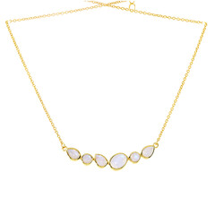 Collar en plata con Piedra de Luna arcoíris