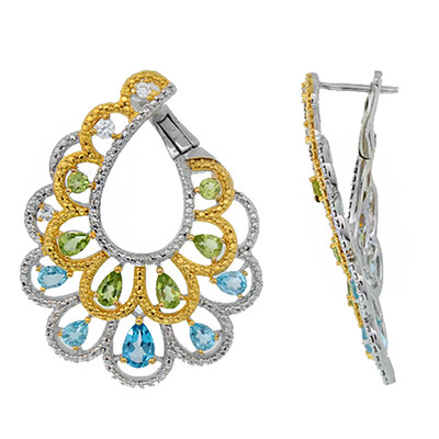 Pendientes en plata con Topacio azul suizo (Dallas Prince Designs)