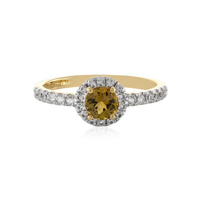 Anillo en oro con Tanzanita amarilla