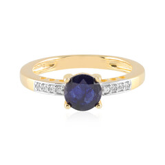 Anillo en plata con Zafiro azul de Madagascar