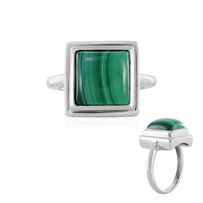 Anillo en plata con Malaquita (MONOSONO COLLECTION)