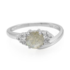 Anillo en plata con Espectrolita
