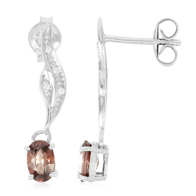 Pendientes en plata con Zircón Mashewa naranja