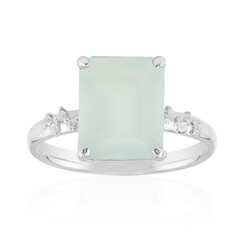 Anillo en plata con Calcedonia agua