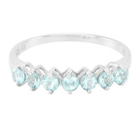 Anillo en plata con Fluorapatita verde