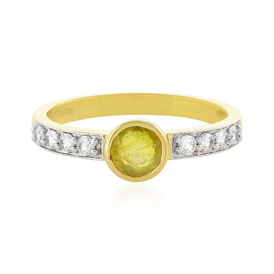Anillo en plata con Zafiro amarillo de Madagascar