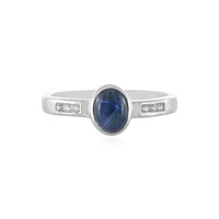 Anillo en plata con Zafiro estrella azul
