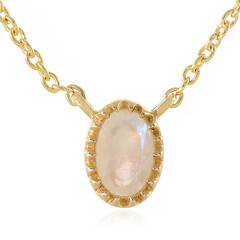 Collar en plata con Piedra de Luna arcoíris