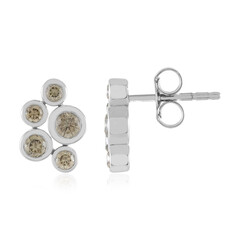 Pendientes en oro con Diamante champán VS1