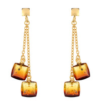 Pendientes en plata con Ámbar del Báltico amanecer