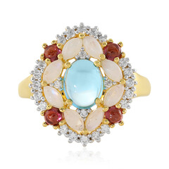 Anillo en plata con Topacio azul suizo
