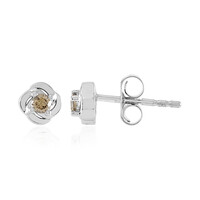 Pendientes en plata con Diamante I3 champán