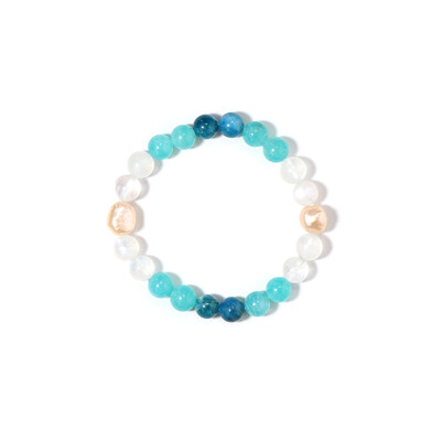 Brazalete con Perla durazno Freshwater (Riya)
