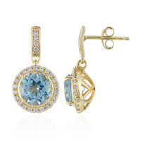 Pendientes en plata con Topacio azul cielo