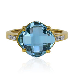 Anillo en plata con Topacio azul cielo