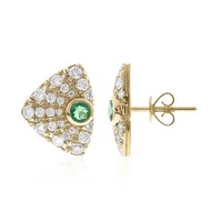 Pendientes en oro con Esmeralda de Zambia AAA (CIRARI)