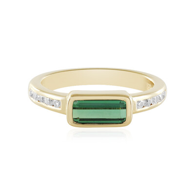 Anillo en plata con Turmalina verde Benedito(Adela Silber)