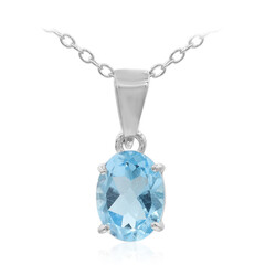 Collar en plata con Topacio azul suizo