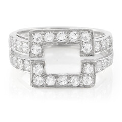 Anillo en plata con Topacio blanco