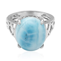 Anillo en plata con Larimar