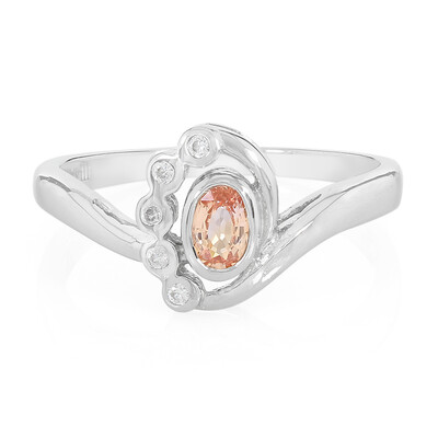 Anillo en plata con Zafiro Padparadscha
