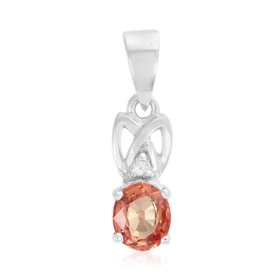 Colgante en plata con Rubí rojo atardecer