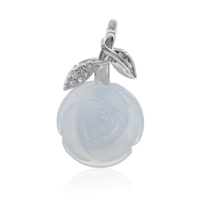 Colgante en plata con Calcedonia azul