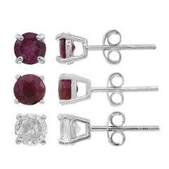 Pendientes en plata con Rubí