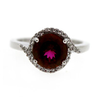 Anillo en plata con Topacio cereza