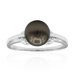 Anillo en platino con Perla cultivada de Tahití