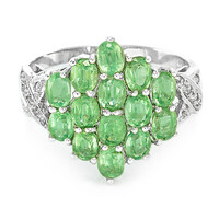 Anillo en plata con Cianita menta