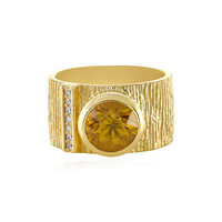 Anillo en plata con Zircón amarillo
