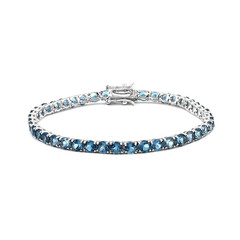 Brazalete en plata con Topacio azul de Londres