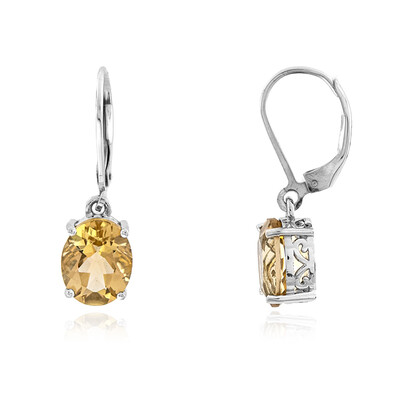 Pendientes en plata con Cuarzo champán