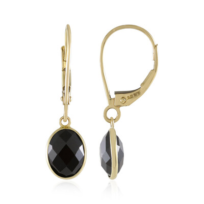 Pendientes en oro con Espinela negra
