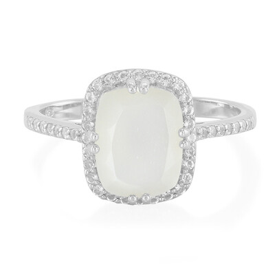 Anillo en plata con Piedra de Luna blanca