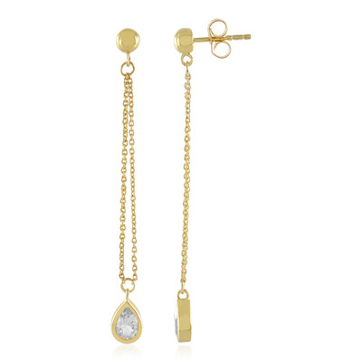 Pendientes en plata con Topacio blanco
