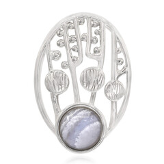 Colgante en plata con Ágata de lazo azul